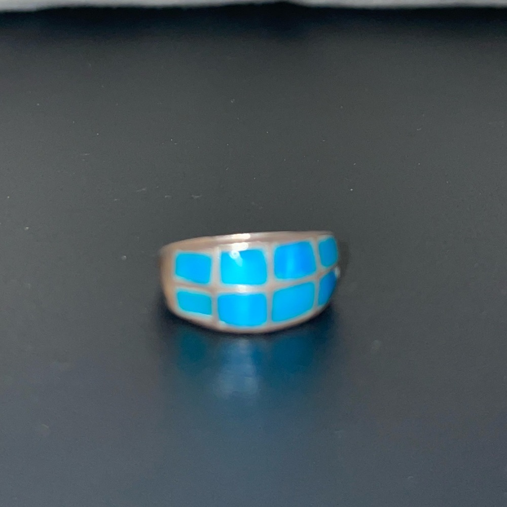 Sterling Silver Turquoise Ring, Size 5